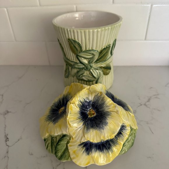 Ceramic Pansy Bouquet Box w/Lid - Picture 6 of 10